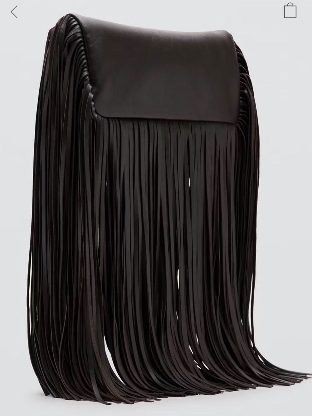 Fringe Leather Bag - Brown